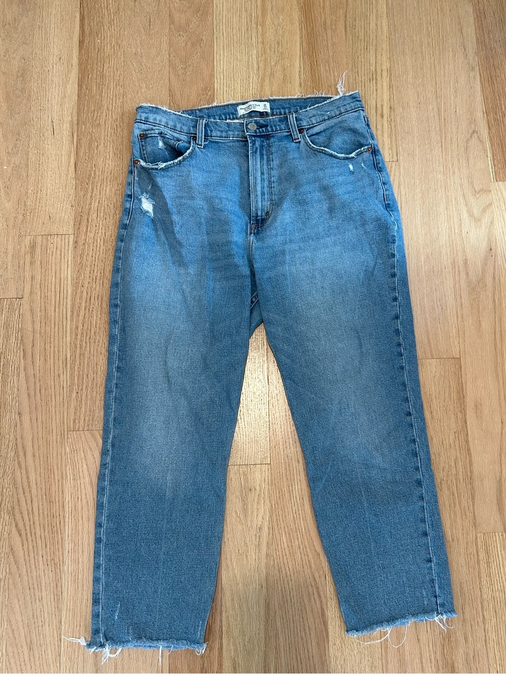 Abercrombie & Fitch Curve Love Ankle Straight Ultra High Rise Jeans 32 14 Short